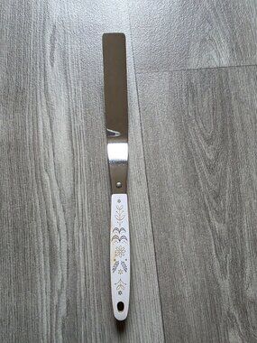 Flint Stainless Steel Spatula With Decorative White Handle - USA Made